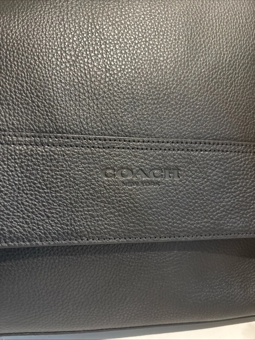 NWT Coach Houston Map Leather Bag, Gunmetal/BLACK,